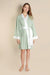 Hestia Womens lightweight dressing gown in sage green - model